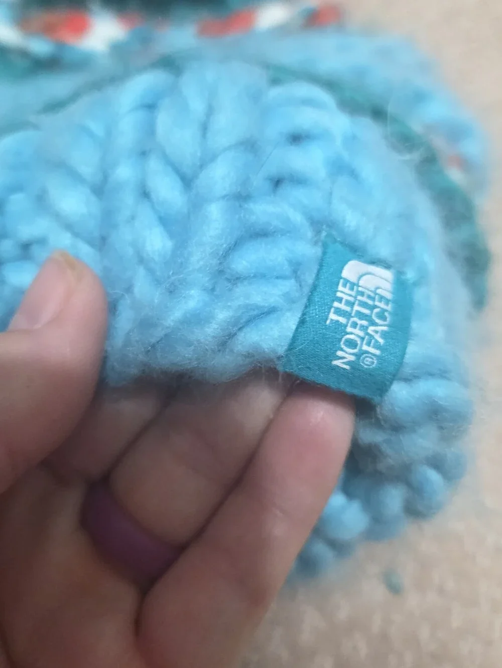 The North Face Nanny Handknit Chunky Pom Pom Unisex Beanie One Size Colorful